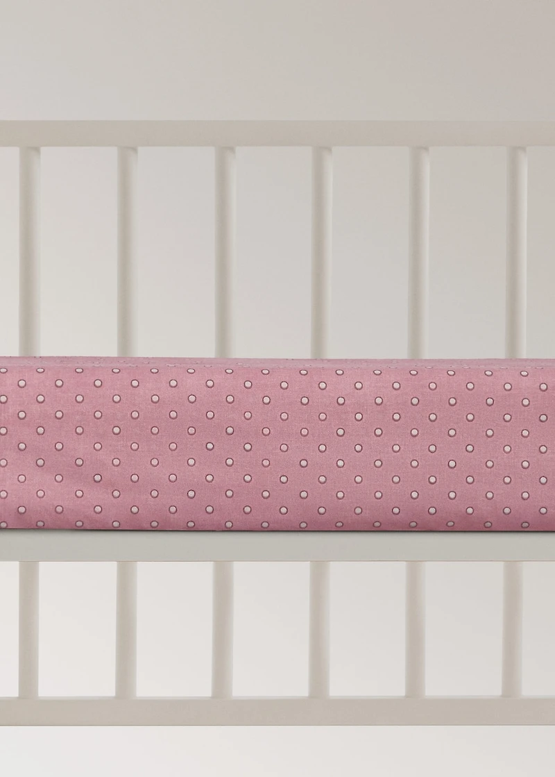 Cotton polka-dot fitted sheet for cot