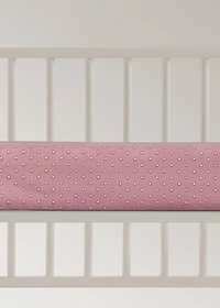 Cotton polka-dot fitted sheet for cot