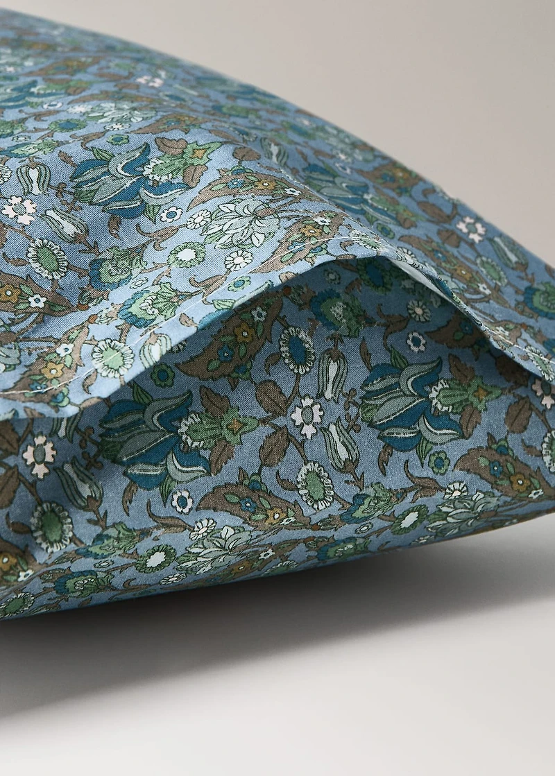 Percale cotton children's pillowcase with small floral print 30x50 cm