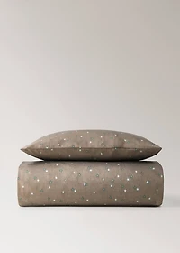 Reversible cotton percale cotton duvet cover with stars for crib