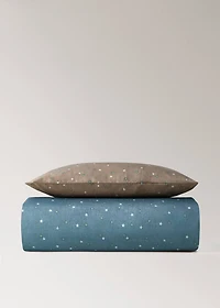 Reversible cotton percale cotton duvet cover with stars for crib