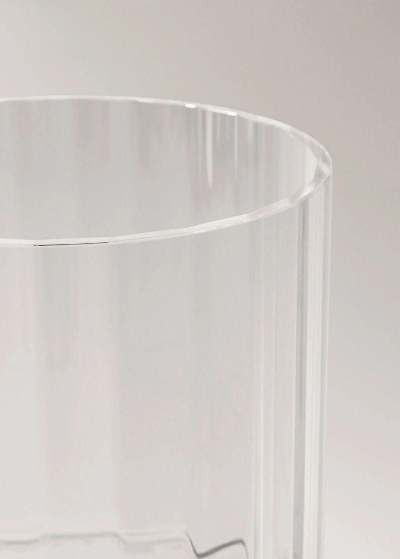 Hand-blown glass vase with stripes