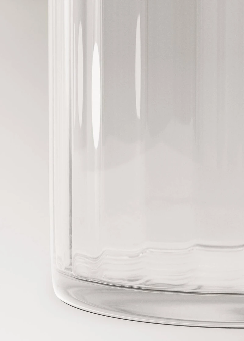 Hand-blown glass vase with stripes