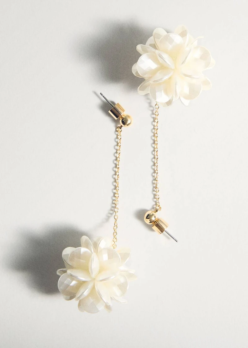 Long flower earrings