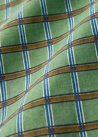 Reversible percale cotton check-print duvet cover for crib