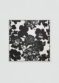Floral-print satin scarf