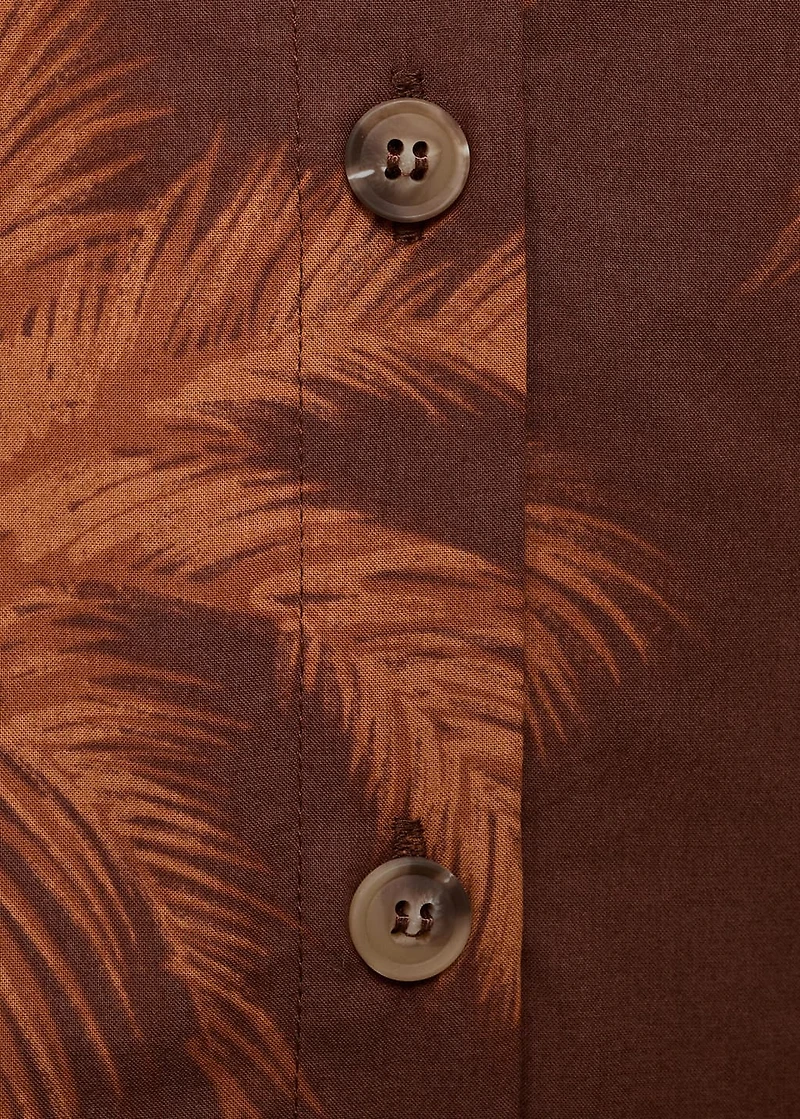 Palm print cotton shirt