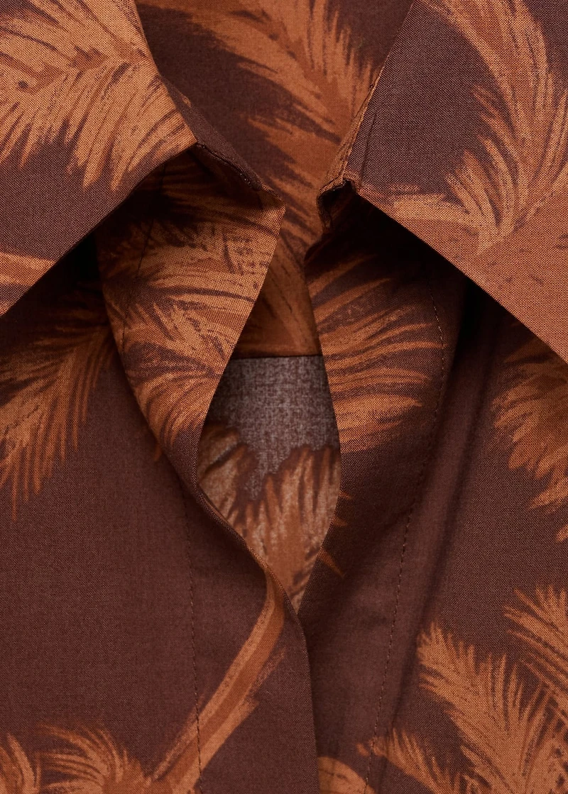 Palm print cotton shirt