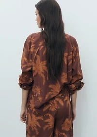 Palm print cotton shirt