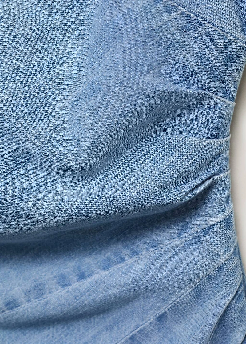 Draped denim dress