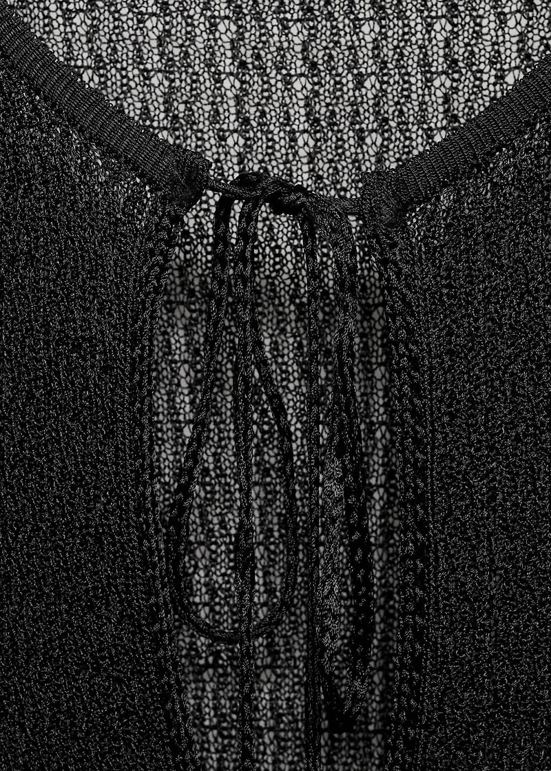 Knitted cardigan with ties