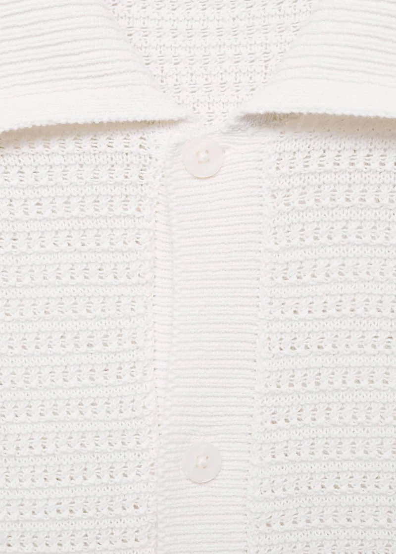 Cotton openwork knitted blouse