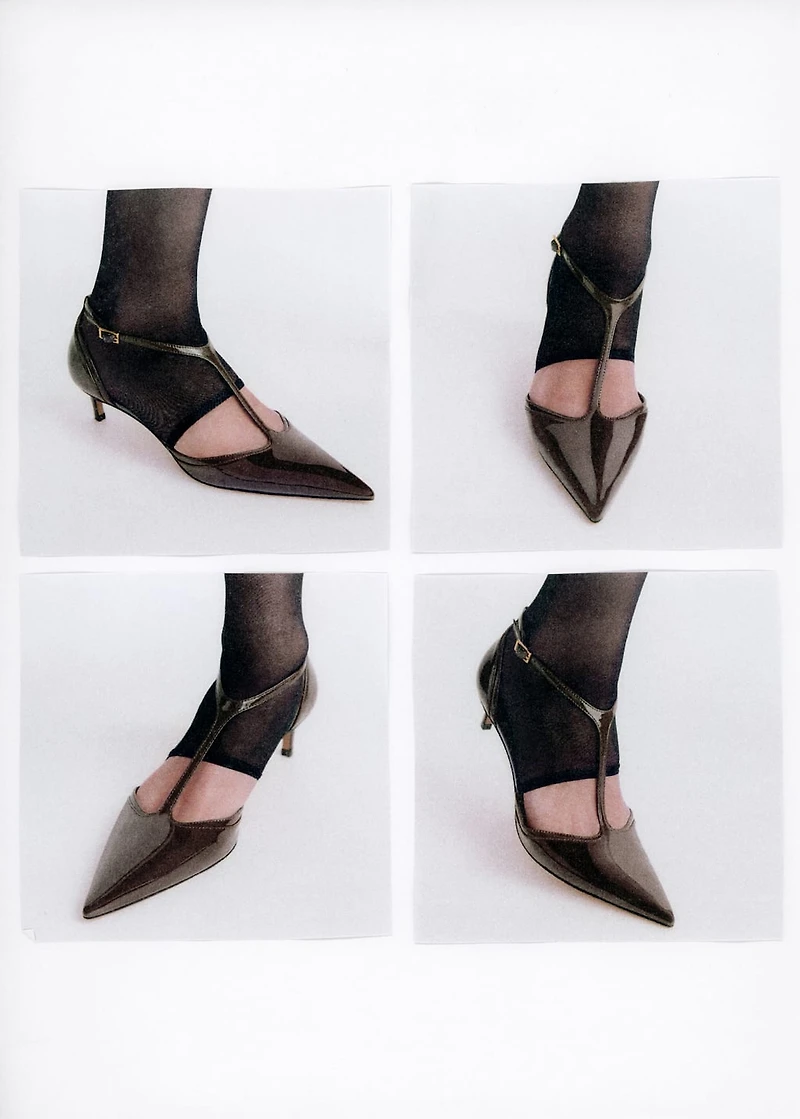 Kitten-heel patent leather shoes