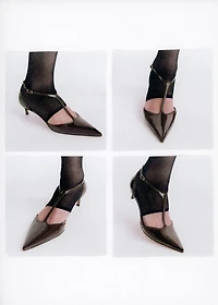 Kitten-heel patent leather shoes