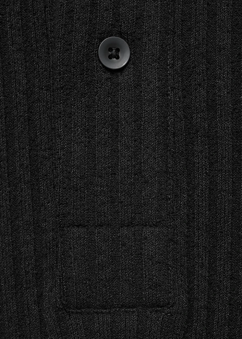 Textured knitted polo shirt