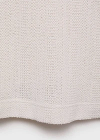 Knitted cotton polo shirt with lace pattern