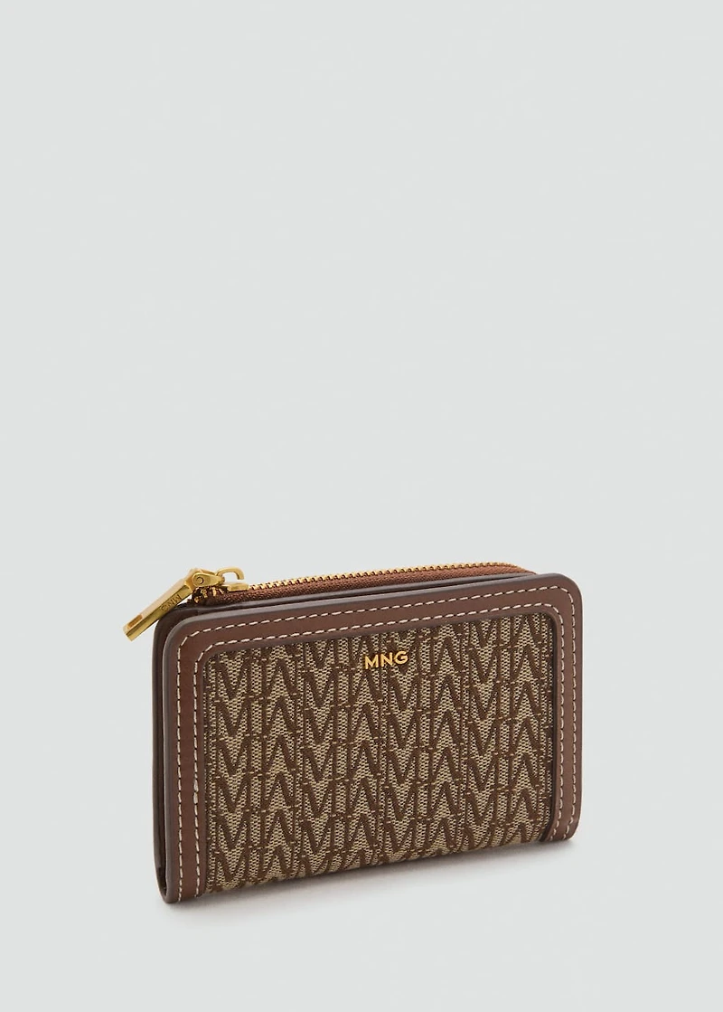 Small jacquard wallet with logo