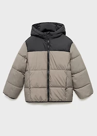 Bicolour quilted anorak