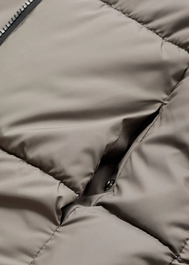 Bicolour quilted anorak