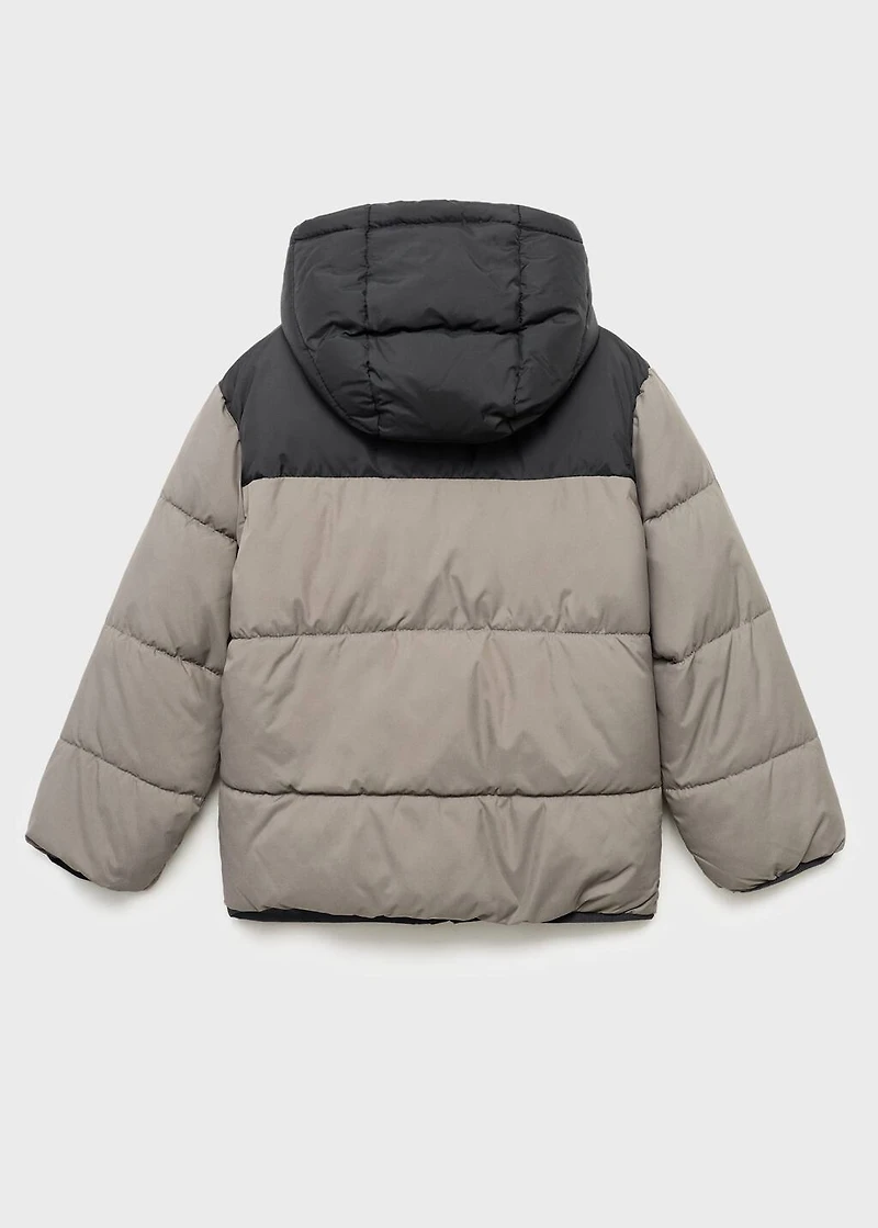 Bicolour quilted anorak