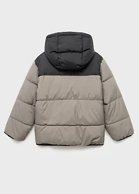 Bicolour quilted anorak