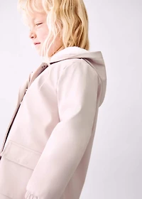 Coat with fur-effect lining