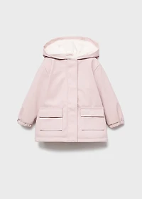 Coat with fur-effect lining