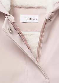 Coat with fur-effect lining