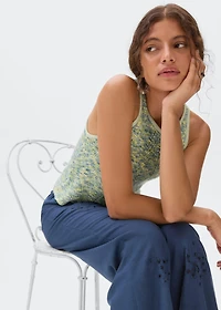Multicoloured knitted top