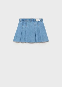 Pleated denim skirt