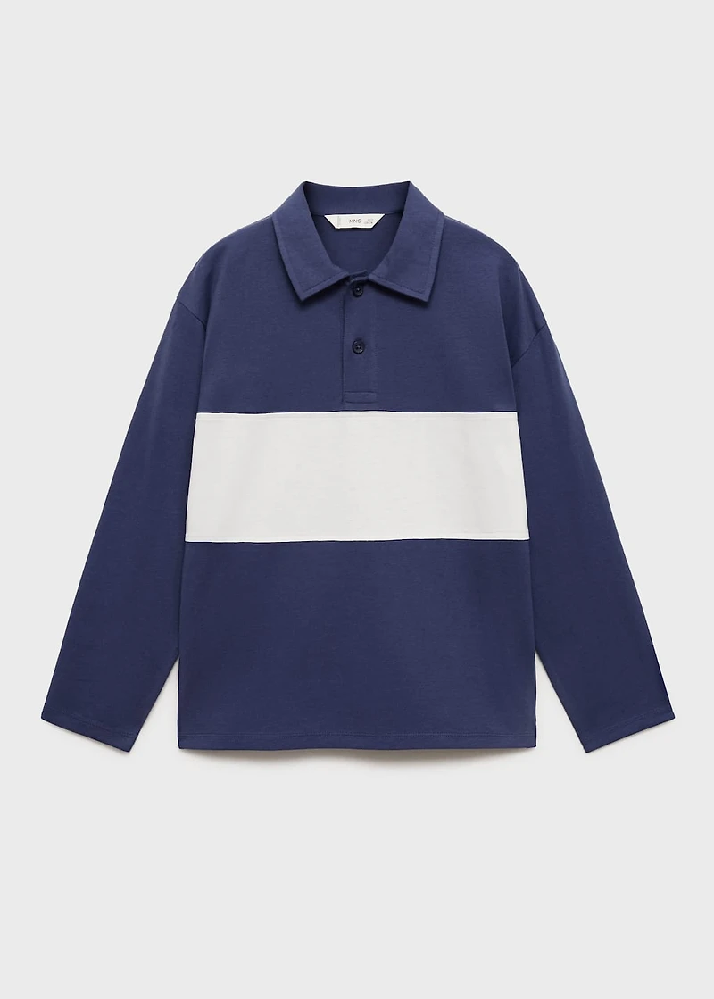 Printed cotton polo shirt