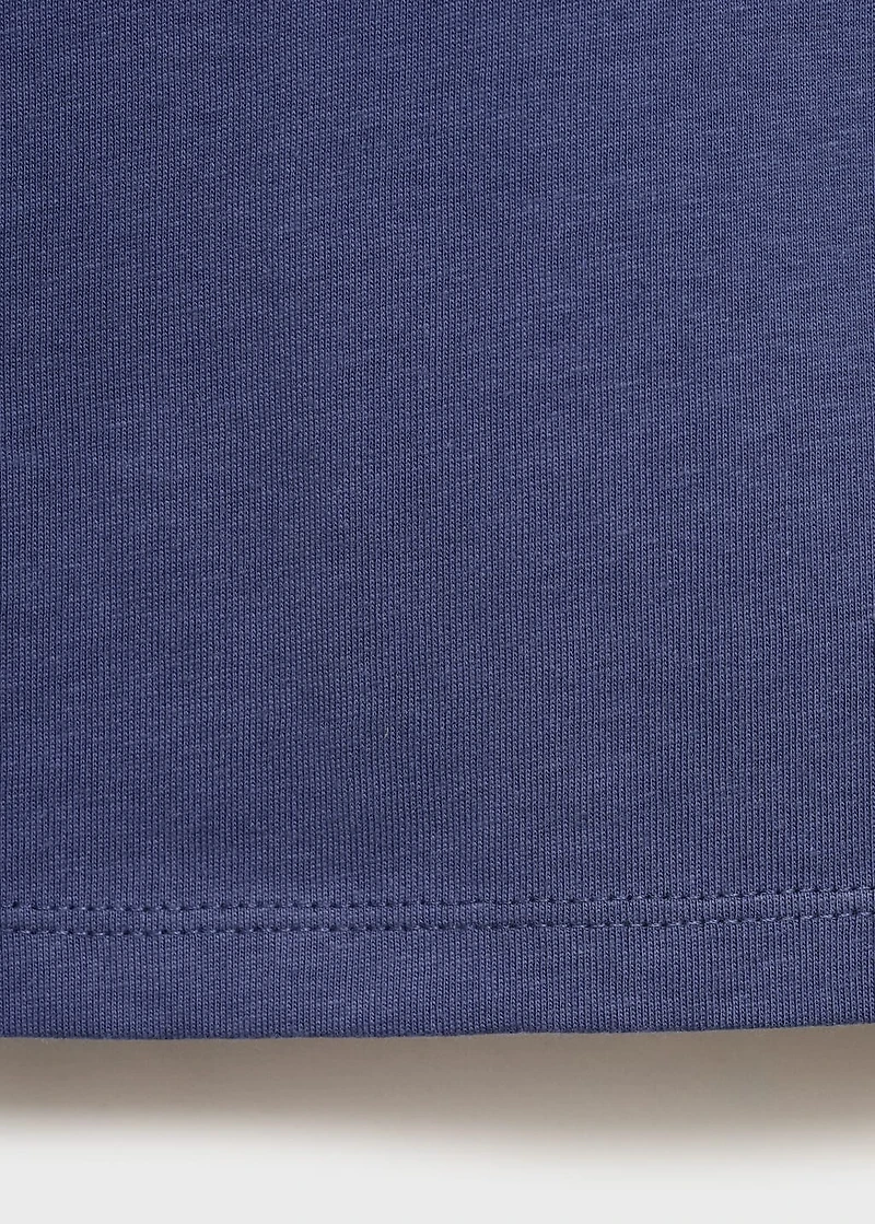 Printed cotton polo shirt