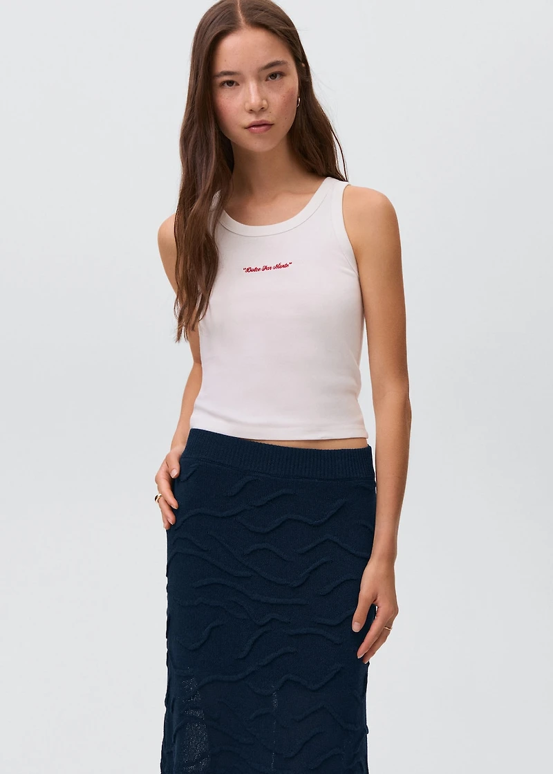 Textured long skirt