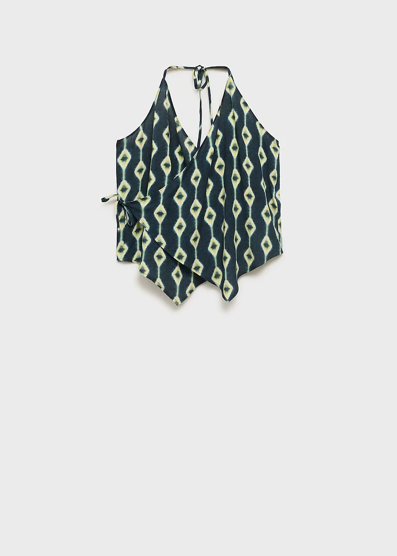 Halter-neck crossover top