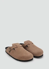 Studded leather clog