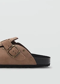 Studded leather clog