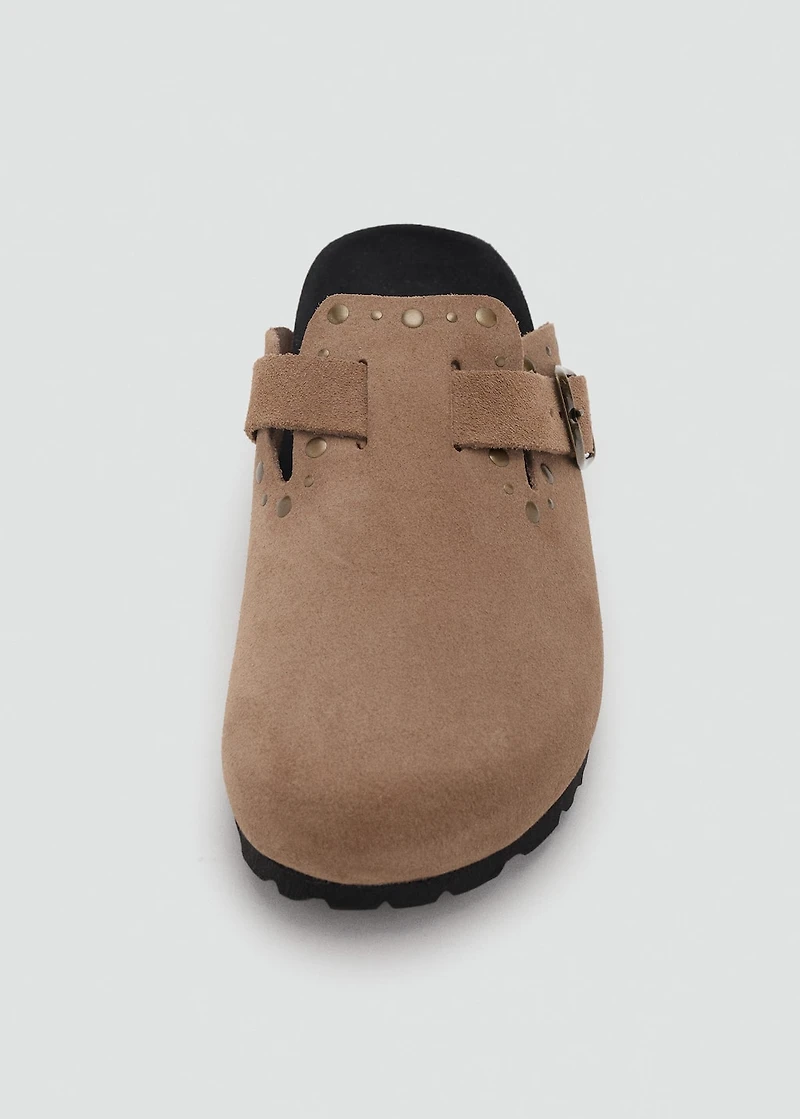 Studded leather clog