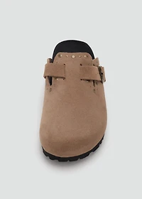 Studded leather clog
