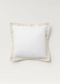 Two cotton percale pillowcases with a linen border 60x60 cm