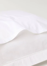 Two cotton percale pillowcases with a linen border 60x60 cm