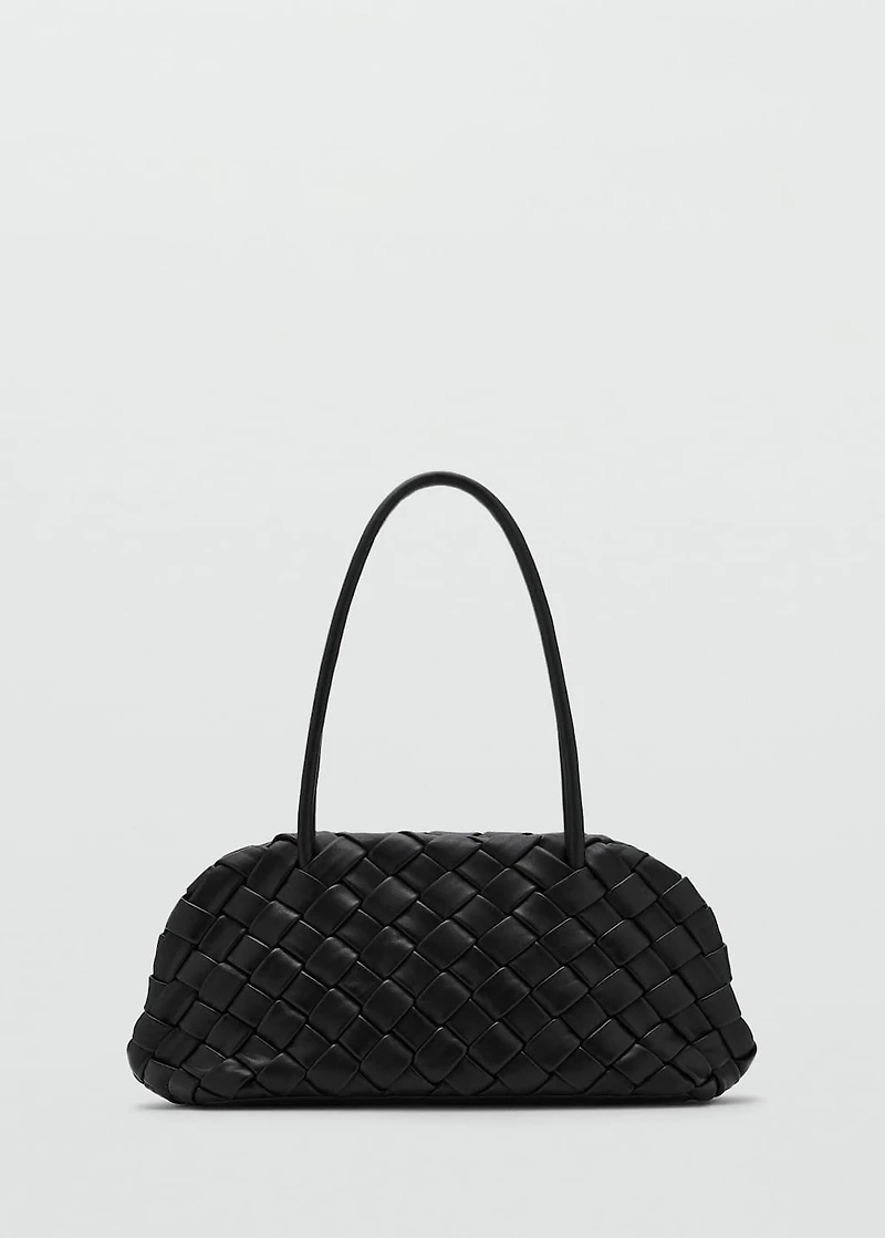 Braided leather shoulder bag