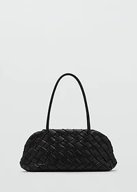 Braided leather shoulder bag