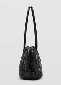 Braided leather shoulder bag