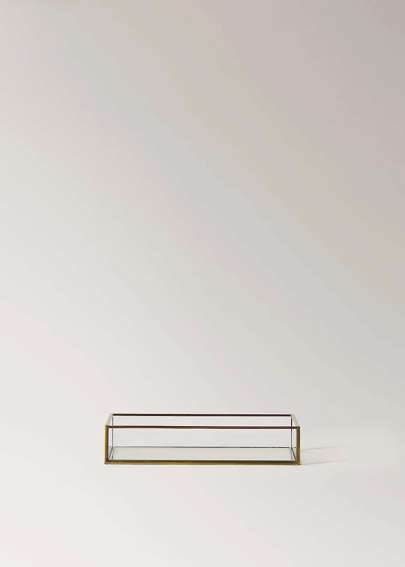Small glass embossed decorative tray