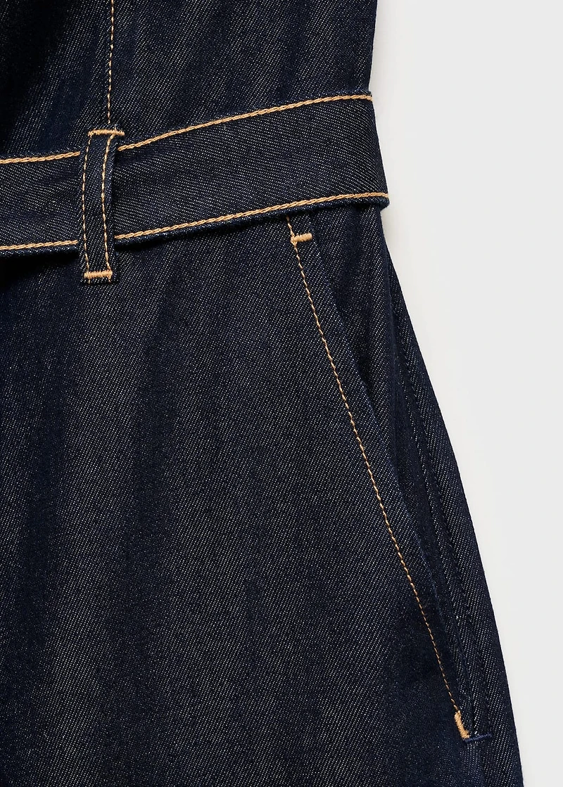 Strapless denim jumpsuit