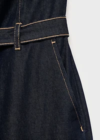 Strapless denim jumpsuit