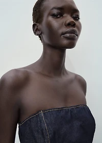 Strapless denim jumpsuit