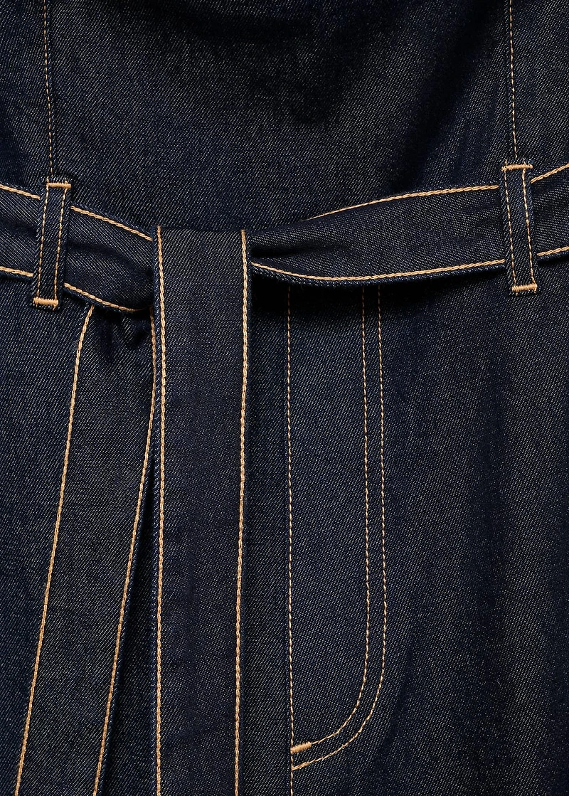 Strapless denim jumpsuit