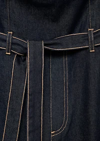 Strapless denim jumpsuit