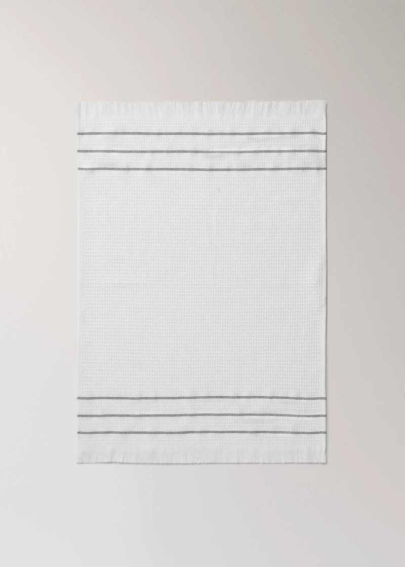 Waffle fringed dish cloth